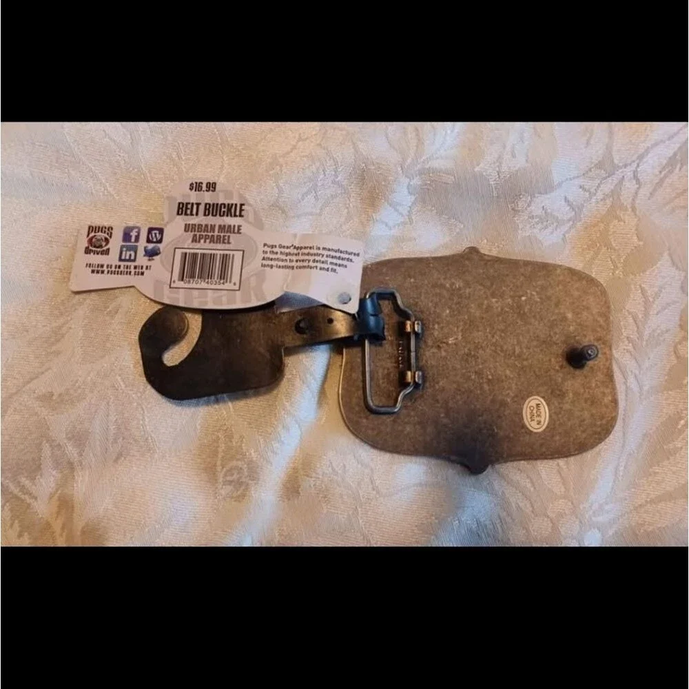 NEW Pugs Gear Belt Buckle Unisex Cross & Bling